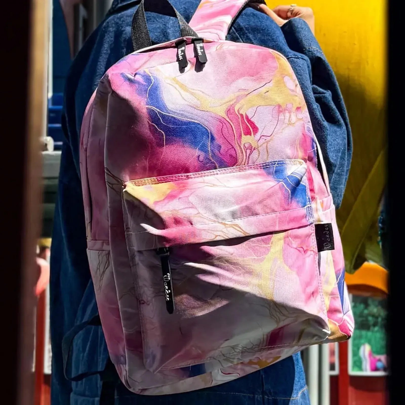 Pink/Blue Marble Backpack - Wonder